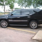 Escalade front doors tinted S.D. legal with Llumar 35%