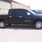 Nissan Titan Llumar 15% on fronts to match factory rear glass.